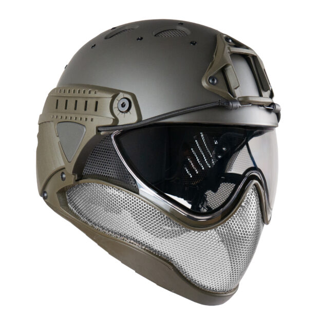 WARQ Pro Helmet GreyGreen Angle, WARQ Pro Helmet